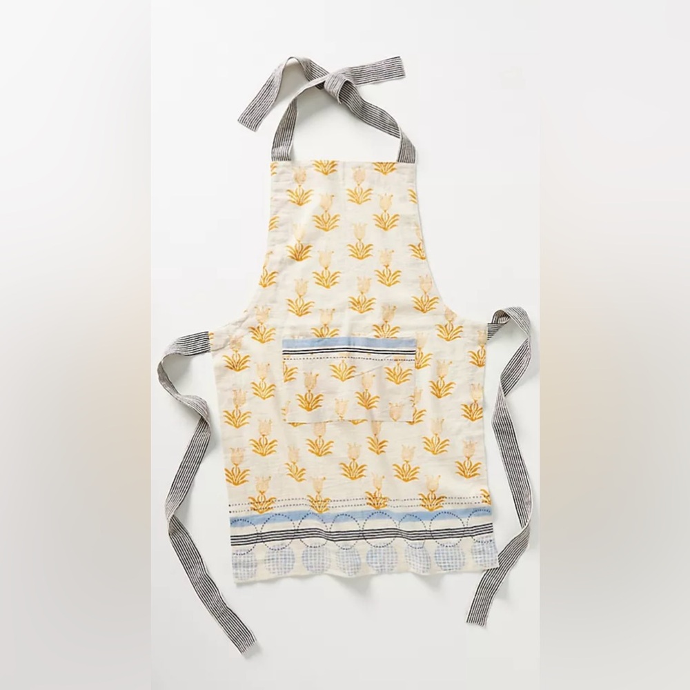 ANTHROPOLOGIE Jen Hewett Blockprinted Apron (OS)